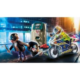 Moto de policía, persecución del ladrón de dinero playmobil city action Moto de policía, persecución del ladrón de dinero playmobil city action