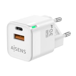 AISENS - CARGADOR GAN 30W, 1XUSB-C PD3.0 QC4.0, 1XUSB-A QC3.0, BLANCO Precio: 5.98999973. SKU: B15MKM3Y67