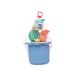 KioKids Set De Cubo De Playa Azul Para Bebés Con 7 Piezas En Polipropileno Y Trigo