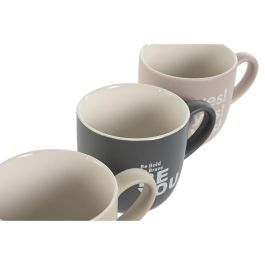 Mug Scandi DKD Home Decor Rosa Amarillo 9 x 9.4 x 13 cm Set de 4