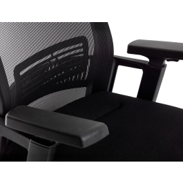 Q-connect Silla de Dirección Ergonómica con Respaldo Alto y Reposacabezas Ajustable, Base Metálica, Color Negro