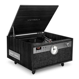 Victrola Tocadiscos Century con reloj Negro