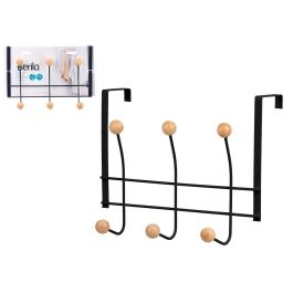 Percha 6 Colgadores Negra Berilo - 28x6.5x22 cm, Metal y Bambú (24 Unidades) Precio: 78.58999973. SKU: B1GLYHR4SM