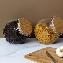 Cook Concept Bote Cristal 1,3 L con Tapa Madera Cierre Mecánico