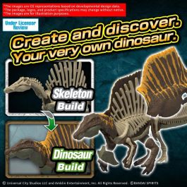 Bandai Plannosaurus Jurassic World Spinosaurus 3L Figura Articulada Dinosaurio Transformable a Esqueleto con Base - Juguete Educativo