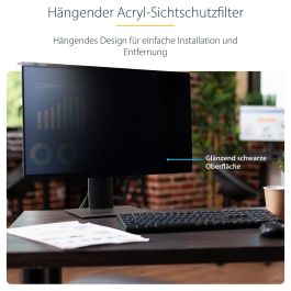 StarTech Filtro de Privacidad Colgante para Monitor de 27" - Protector Acrílico Pantalla - Ángulo Visión +/- 30° - Brillante Anti-huellas