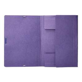 Liderpapel Carpeta de Gomas Tres Solapas Cartón Compacto Folio Color Azul