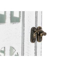 DKD Home Decor Farola Mediterraneo Blanco Gris Madera y Cristal 19 x 42 x 19 cm