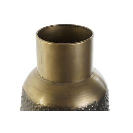 DKD Home Decor Jarrón Moderno Gris Oscuro Dorado Metal 25 x 47 x 25 cm