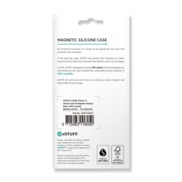 eSTUFF INFINITE ROME - Funda Magnética de Silicona Reciclada para iPhone 15 - Negra - 81% material reciclado