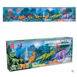 Hape Puzzle de Dinosaurios de 1.5 metros de largo con 200 piezas, esqueletos brillan en la oscuridad y 10 cartas de datos para +6 años Hape Puzzle de Dinosaurios de 1.5 metros de largo con 200 piezas, esqueletos brillan en la oscuridad y 10 cartas de datos para +6 años