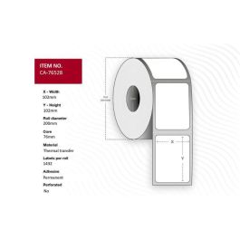 Capture Label 102 x 102mm, Core 76mm, Thermal Transfer, Coated, Permanent, No perforation, 1432 labels per roll, 4 rolls per box. Equal to p/n: 76528 Precio: 94.50000054. SKU: B13TETP3J8