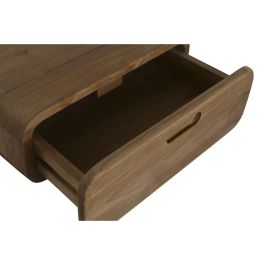 DKD Home Decor Mesita de Noche Balines Natural Teca 40 x 17 x 50 cm con 1 Cajón