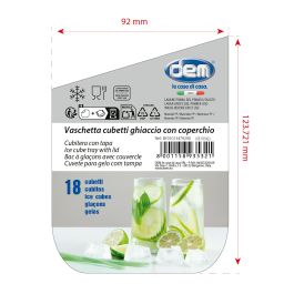 Inde Cubitera con Tapa para 18 Cubitos de Hielo, 25.5 x 11.3 x 3.2 cm (24 Unidades)