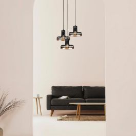Lámpara Colgante Fellini Negro/Cobre 3x E27 Sin Bombilla. Ref: OPV-527ABY1773