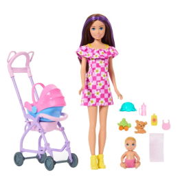 Barbie - Conjunto de cochecito para muñecas Skipper JJB42 Precio: 44.5000006. SKU: B1F7P8HELQ