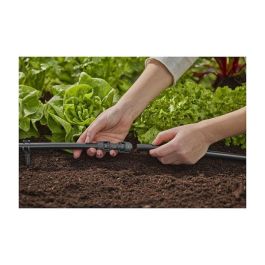 Gardena 13203-20 Acoplamiento de Tuberías para Sistema de Riego por Goteo, 13 mm (1/2"), 3 Piezas, Negro