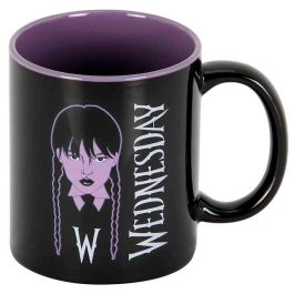 Wednesday Miércoles Taza Braid Negro - Cerámica para Bebidas Calientes con Caja Regalo