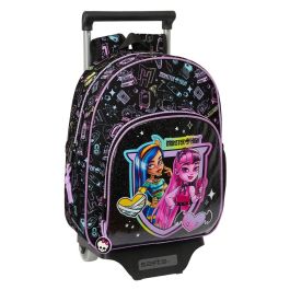 Mochila Escolar con Ruedas Monster High Negro 28 x 34 x 10 cm Precio: 26.49999946. SKU: B1J726NYJW