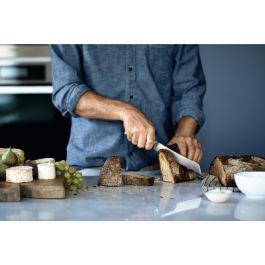 WMF 1889506032 - Cuchillo de pan Grand Gourmet, hoja de acero de 19 cm, mango ergonómico de acero inoxidable