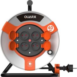 Enrollador de manguera - QUARX - Obra - 40 m, H05VV-F 3G1,5 mm², bidón metálico