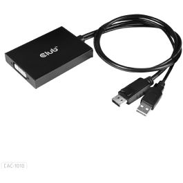 Club3D CAC-1010 Adaptador DisplayPort 1.2 a DVI-D Dual Link Activo 4K 3840x2160p, 0.6m, Negro/Blanco
