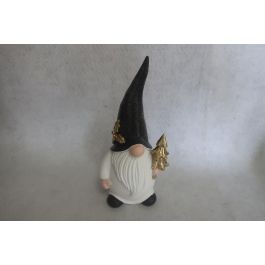 DKD Home Decor Figura de Navidad Gnomo Moderna de Resina Negro, Blanco, Dorado 9 x 11.5 x 24 cm Precio: 4.72626. SKU: B1C8D5K34Z