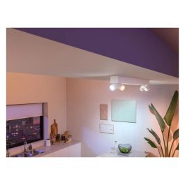 Philips Hue White & Color Ambiance Plafón Centris Spot, 4 Focos GU10, Luz Inteligente Bluetooth, Blanco, IP20, Compatible con Alexa y Google Assistant