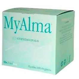MYALMA Compresas Súper con Alas 100% Algodón Orgánico para Flujo Abundante 14 Uds. Precio: 7.59000008. SKU: B14EGP6XX3