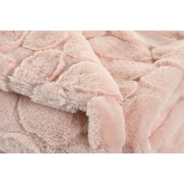 DKD Home Decor Manta Poliéster Rosa Palo Urban 170 x 130 cm 880 gsm para Sofá (2 Unidades)