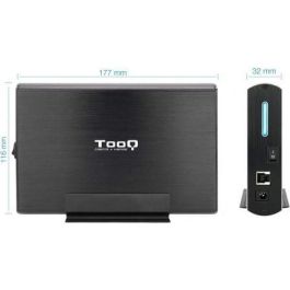 TooQ TQE-3531B Caja Externa para Disco Duro 3.5", USB 3.1 Gen 1 (5 Gbps), hasta 8 TB, SATA I/II/III, UASP, Aluminio Negro
