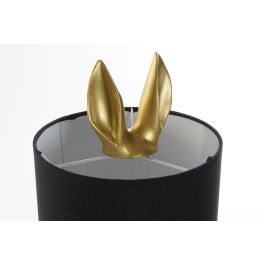DKD Home Decor Lámpara Sobremesa Resina Algodón Dorado Negro 20x43x20 cm E27 40W Conejo (Pack 2 Unidades)
