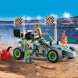 Playmobil Coche De Carreras Stunt Show 71044 Estación de Servicio con Grúa y Accesorios