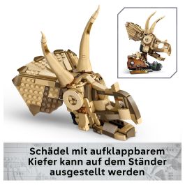 Lego Jurassic World 76969 Fósiles de dinosaurios: Cráneo de triceratops - Juego para niños de 9 años