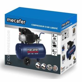 Mecafer 425794 Compresor de aire de 50 litros, 2 HP y 8 bar de presión, azul Mecafer 425794 Compresor de aire de 50 litros, 2 HP y 8 bar de presión, azul