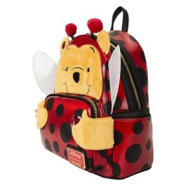 Loungefly Mochila Winnie the Pooh Disney 26cm Piel Vegana Metalizada, Tirantes Ajustables y Bolsillo Frontal