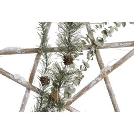 DKD Home Decor Decoración Colgante Navidad Alpina de Madera con Luz LED Marrón, diseño Puerta, 50x50 cm (2 Unidades)
