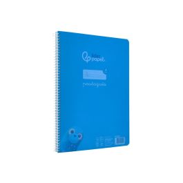 Cuaderno Espiral Liderpapel Din A4 Pautaguia Tapa Plastico80H 90 gr Cuadro Pautado 4 mm Con Margen Color Azul 5 unidades