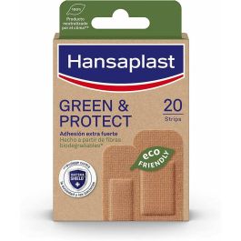 Hansaplast HP GREEN & PROTECT Apósitos Biodegradables y Ecológicos con Adhesión Extra Fuerte, 2 Tamaños, 20 Unidades