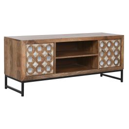 Mueble Tv Indio DKD Home Decor Natural Plateado 38 x 60 x 130 cm