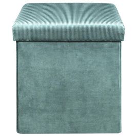 Home Deco Factory Puf Plegable Azul Terciopelo Lounge Giulia Medidas 38x38x38 cm Capacidad 110 kg