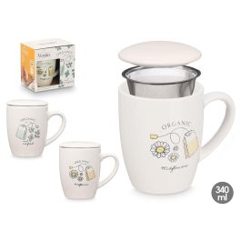 Taza Porcelana Organic Tapa Filtro Surtidos 340Ml Vessia 12X10CM (24 Unidades)