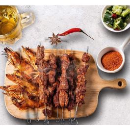 Algon Bbq Set 12 Pinchos Metal para Barbacoa 25 cm (24 Unidades)