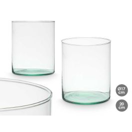 Giftdecor Jarrón de Vidrio Reciclado Cilindro 17 x 20 cm Transparente (6 Unidades) Precio: 27.50000033. SKU: B17C7ZEBW7