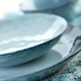 Quid Bol Cerámico Boreal 16 cm (6 Unidades) Azul Con Relieve