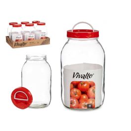 Bote Cristal 3L Tapa Roja Con Asa Vivalto 13X24CM (6 Unidades) Precio: 26.49999946. SKU: B1DG398P64