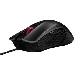 ASUS ROG Gladius II Core Gaming Mouse, óptico, 6200 DPI, 6 botones programables, con cable, ergonómico, negro