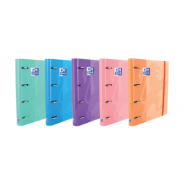 Oxford Europeanbinder Classic Carpeta de Anillas 4x35mm A4+ Recambio 100 Hojas con Goma Elástica y Lomo Ergonómico