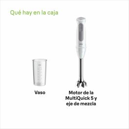 Braun MultiQuick 5 MQ 50001 M Batidora de inmersión 1000W, 21 Velocidades, Acero Inoxidable, Vaso, Sin BPA Gris/Blanco