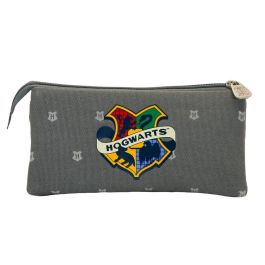 Harry Potter Estuche Portatodo Triple HS Greyly Gris, 3 compartimentos, algodón, 12x23x11 cm Harry Potter Estuche Portatodo Triple HS Greyly Gris, 3 compartimentos, algodón, 12x23x11 cm
